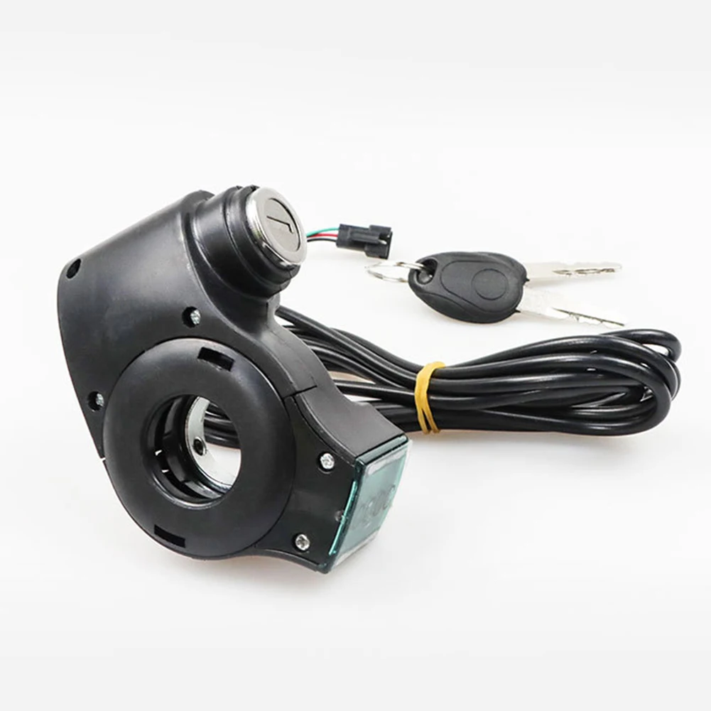 Acceleratore a pollice per E-Bike con blocco a chiave e display livello batteria 24V-72V, impugnatura per scooter elettrico, acceleratore a manopola da 7/8 pollici per manubrio - immagine 5