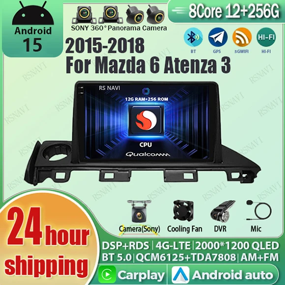 Android15CarplayAutoQualcomm2KQLEDэкранавтомобильныйрадиоплеердляMazda6Atenza315-18GPSмультимедиаWi-Fi4GBTнавигация-AliExpress34