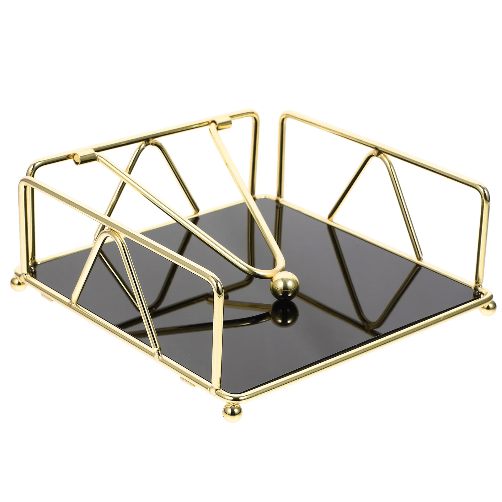 

Acrylic Base Tissue Box Iron Storage (gold) Easter Decor Modern Napkin Holder Holders Metal Table Wrought Square Chirstmas