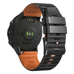 Silicone Watch Strap, 24mm Width, Enhanced Comfort and Style - Sport wrist hr baro (Black brown)