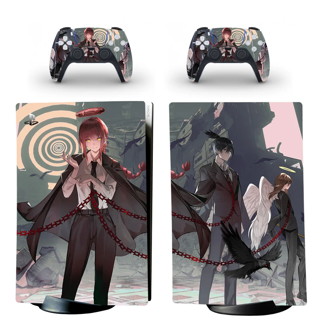 

Chainsaw Man Anime PS5 Digital Skin Sticker Decal Cover for Console and 2 Controllers Vinyl Skins