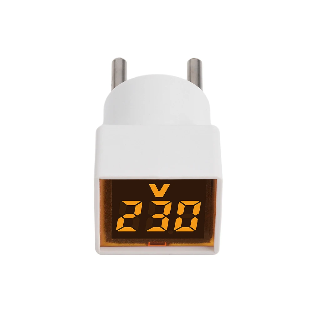 미니 유니버설 스퀘어 전압계 LED 디지털 전압계 AC 50V-500V 전압 표시기 자동차 자동 오토바이 보트 테스터 감지기