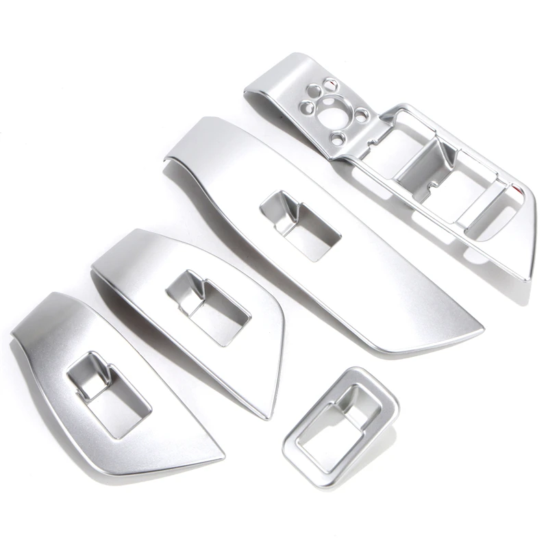 

1 Set Car Door Window Glass Lift Control Switch Panel Cover Trim Panel Sequins for Audi A4 B9 2016 2017 ABS Chrome