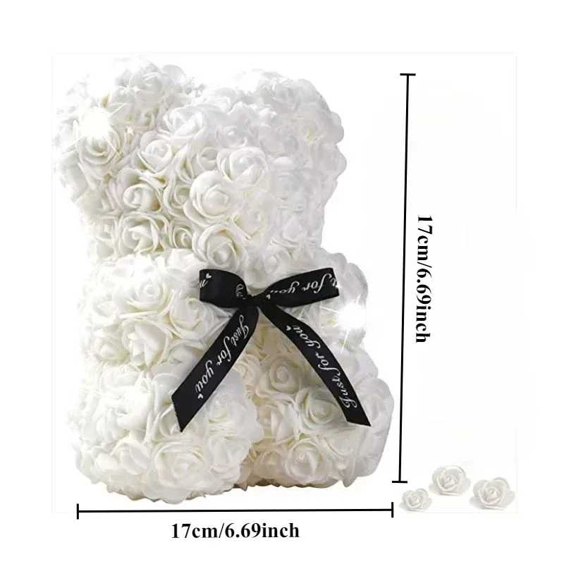 Artificial Flower Eternal Rose Teddy Bear Gifts Decorations for Mom Mother's Day Birthday Valentine's Day Anniversary