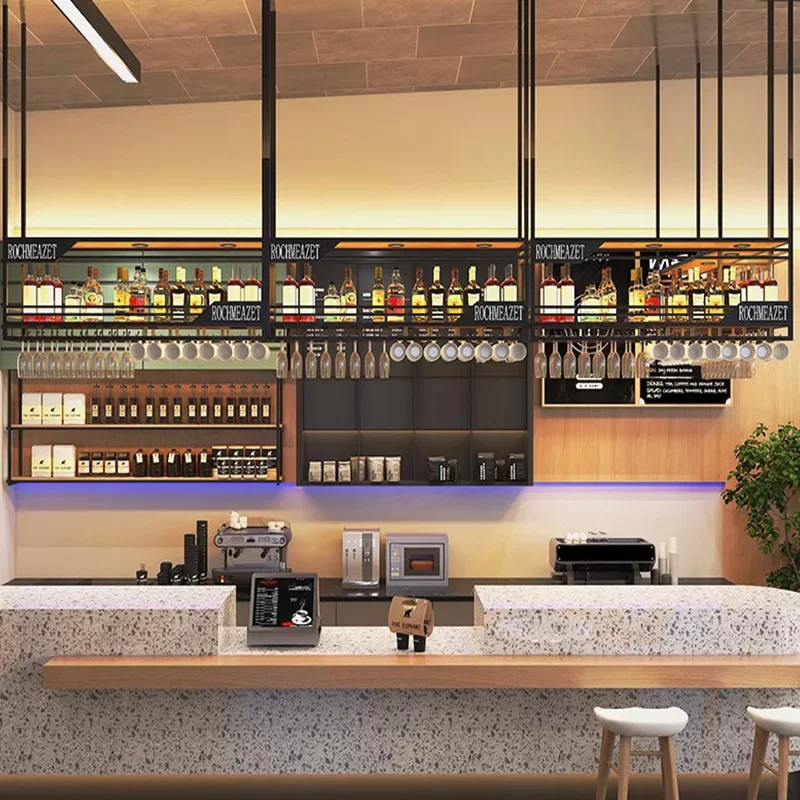Inverted Whisky Wine Cabinets Hanging Modern Commercial Club Bar Cabinets Display Restaurant Armoire Vitre Kitchen Furniture