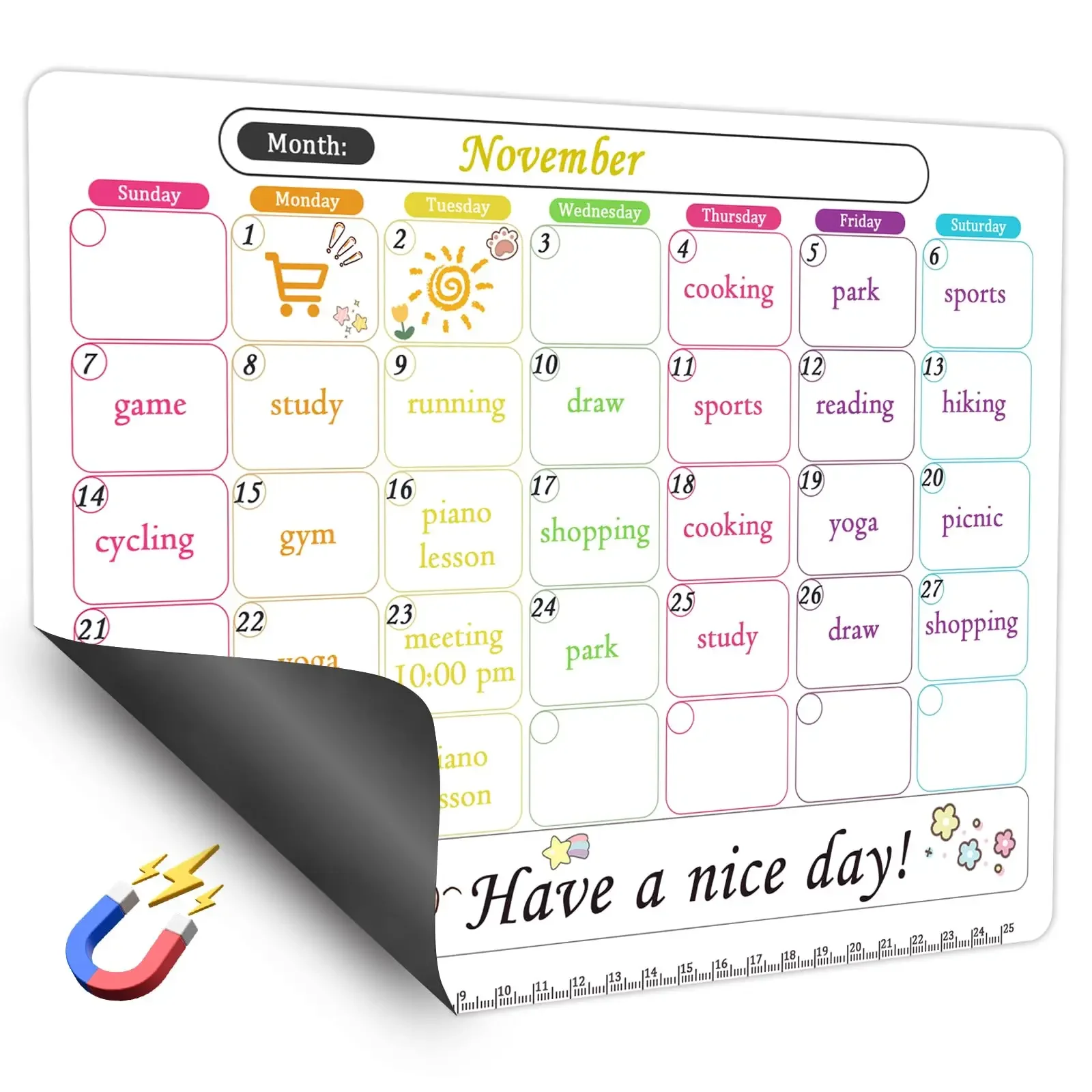 Magnetic Fridge Calendar Magnetic Fridge Magnets Magnetic Fridge Stickers Magnetic Fridge Board Fridge Magnetic Whiteboard Calendar Dry Erase Calendar Refrigerator Fridge Magnets Monthly Magnet