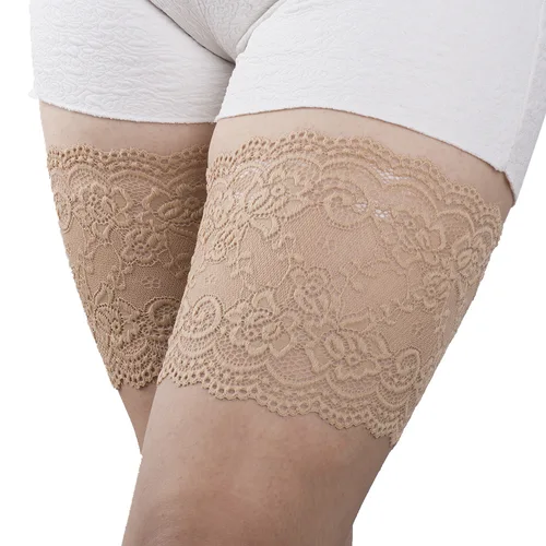 여성용 섹시한 레이스 허벅지 밴드, 마찰 방지, 미끄럼 방지 줄무늬, 허벅지 안쪽 보호 다리 워머, 따뜻한 파티 클럽, 1 쌍 3
