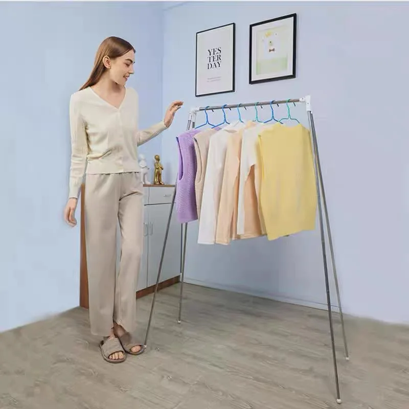 Folding Travel Clothes Drying Rack Stainless Steel Stretchable Indoor Balcony Non Slip Feet Hanger Drying Clothes Rack 3