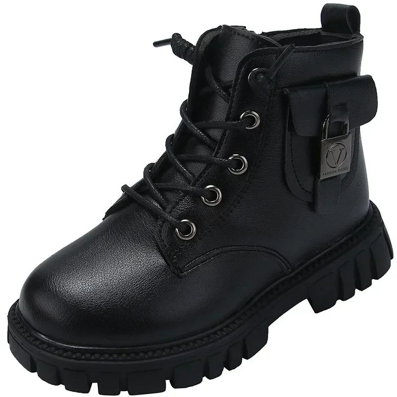 

Fashion New Children Booties Girls Winter Ankle Boots Non-slip Boys Shoes PU Leather Short Boots Kids School Shoe Fall Girl Boot
