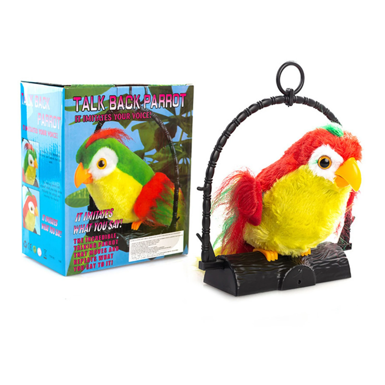 Talking Parrot Toy Mimicry Pet Speaking Plush Toy Repeat What You Say Waving Wings Electronic Record Bird Stuffed