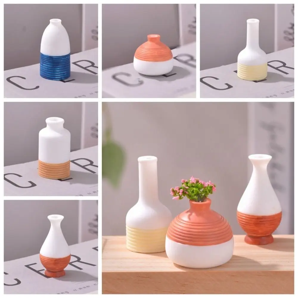 Craft Gift Waterproof Simulation Mini Vase Handmade Small Resin Mini Flower Vase Resin Craft Micro Landscape Vase Doll House 4