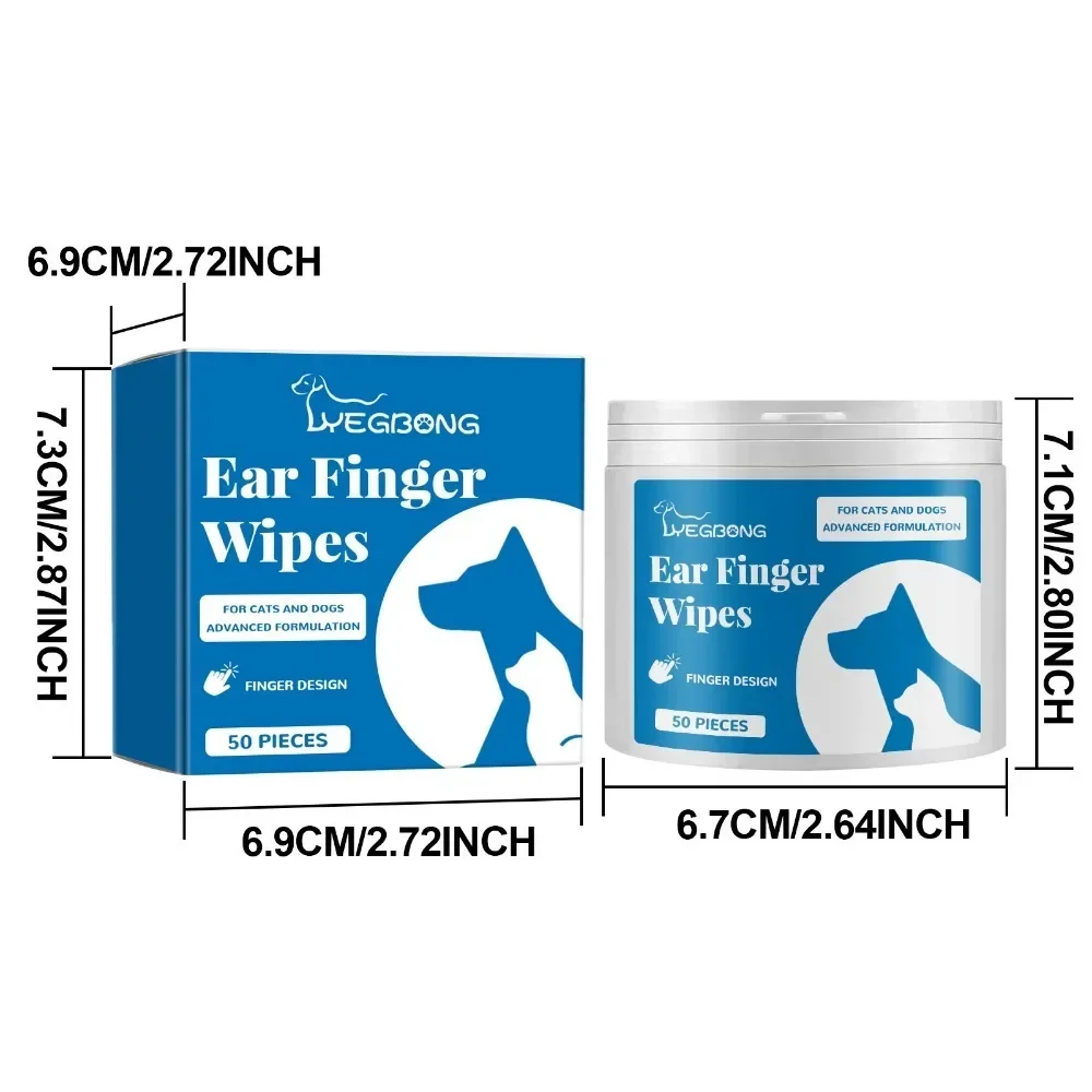 Yegbong Pet cleaning finger wipes Ear care Finger cover earwax removal Ear mite ear cleaning care
