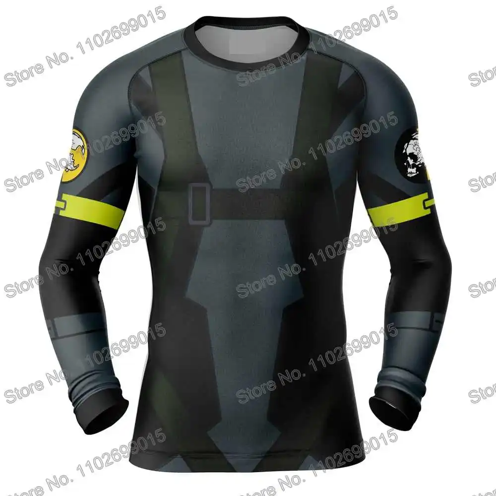 Metal Gear Solid Ground Zeroes Diving T-Shirt Tight Long Sleeve Rash Guard Swimwear Men UV Protection Surf Clothing Floatsuit