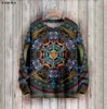 Flower Psychedelic Mandala Trippy  3D Printed Ugly Sweater Christmas Gift Men Female Winter Knitted Cotton Xmas Warm 1