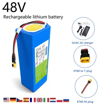 Batteria per bici elettrica 48V 12Ah agli ioni di litio con caricabatterie 30A BMS 1000+ ciclo di vita per scooter per biciclette a motore 48V 250W-1000W