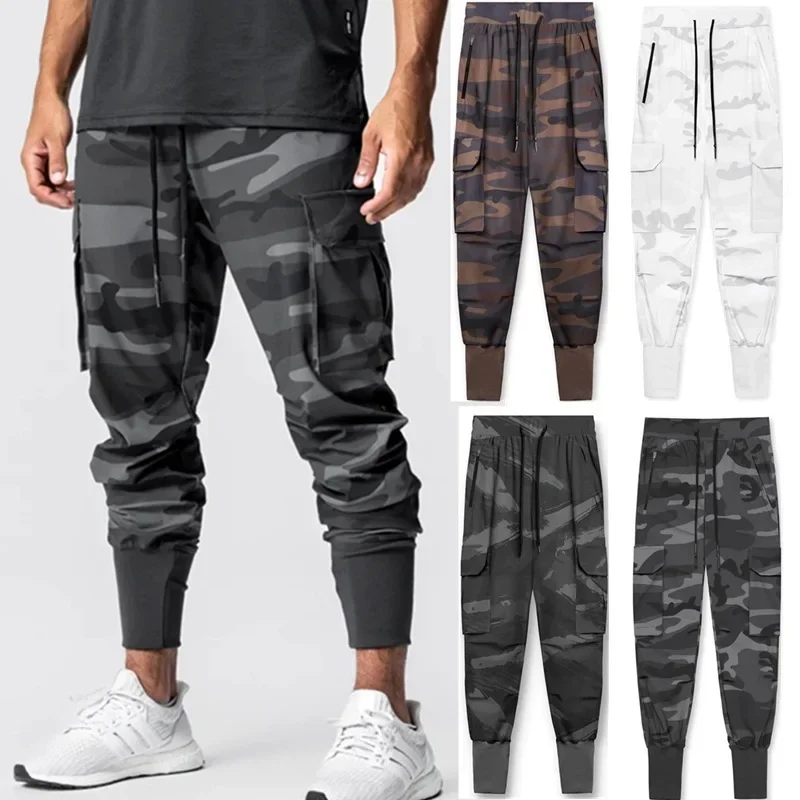 Spring Men's Casual Lightweight Woven Fitness Sports Long Pants Loose Fit Trousers Leggings for Skateboarding
