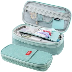 Charming Large Capacity Pencil Case for Girls - Stylish Stationery Organizer (Mint Green)