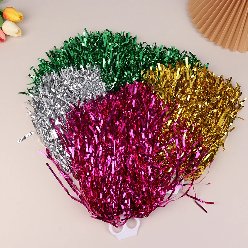 2Pcs Double Hole Finger Ring/ Handle Style Cheerleading Pom Poms Cheer Balls For Hand Dance Women Girl Kids Pompoms Accessories