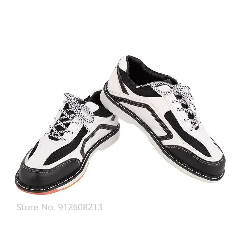 Bowling Supplies for Men and Women Breathable Unisex Bowling Sneaker Right-hand Anti-skid Outsole Shoes Soft PU Leather Trainer