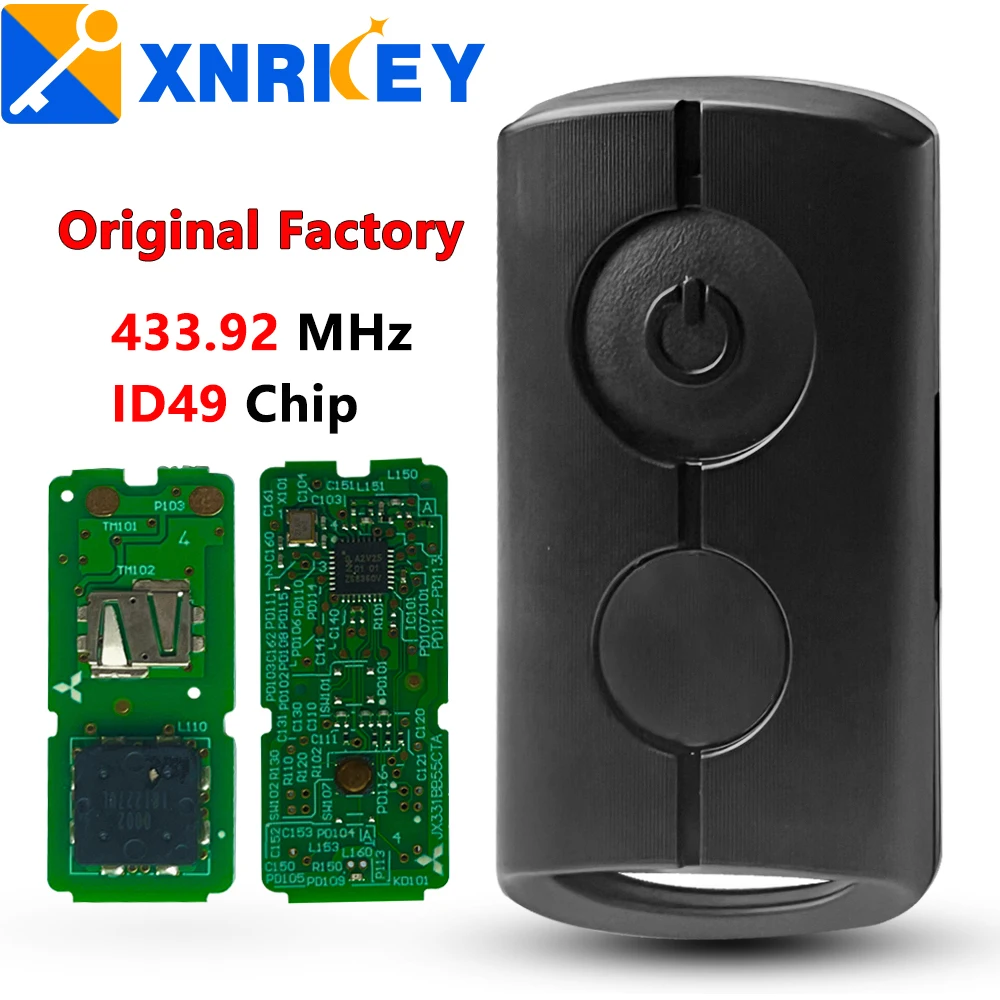 

XNRKEY 2 Button Original Motorcycle Remote Control Key ID49 Chip 433.92Mhz for Yamaha NVX NVX 155 XMAX XMAX 300 QBIX AEROX JAUNS