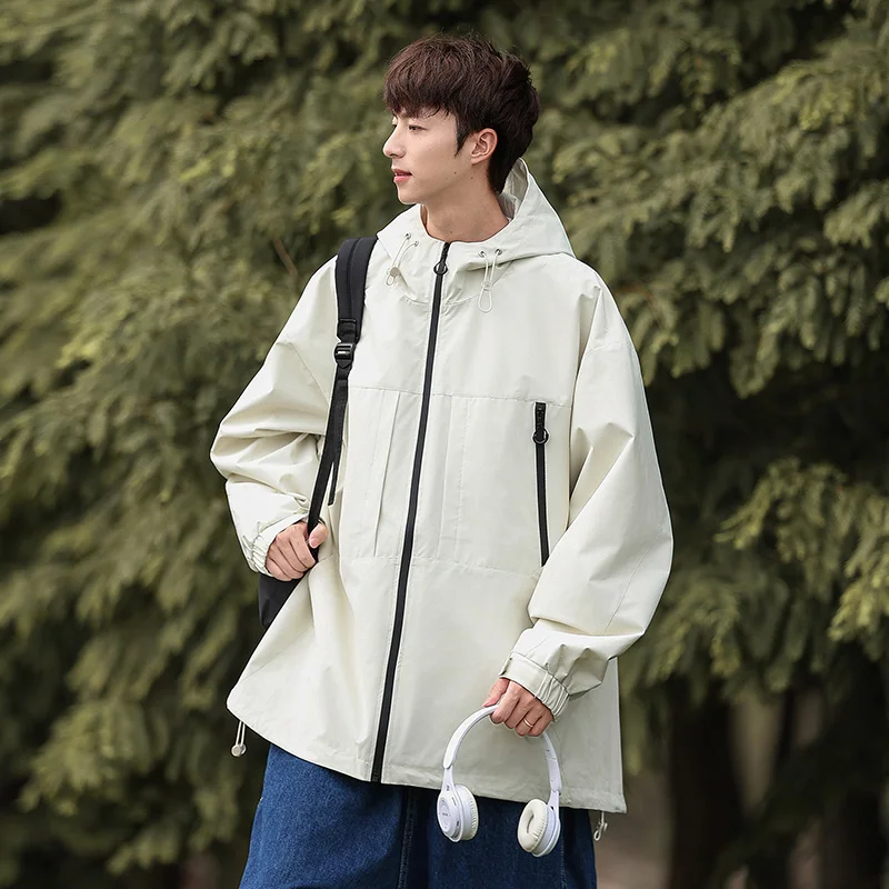 Three-Proof Windproof Outdoor Jacket Men's Hooded Women's Loose Mountaineering Clothing Waterproof Coat