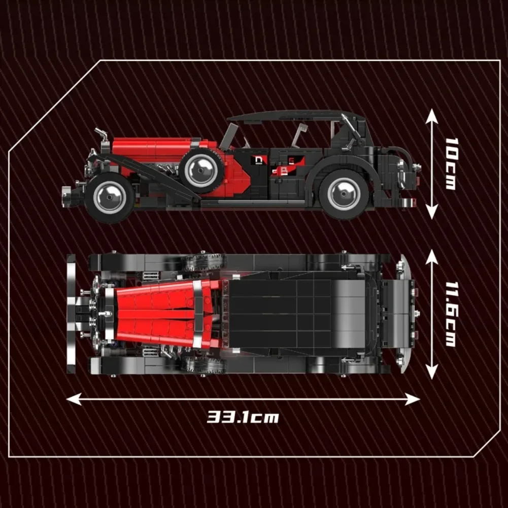 Mould King 10114 Red Vintage Car view 3