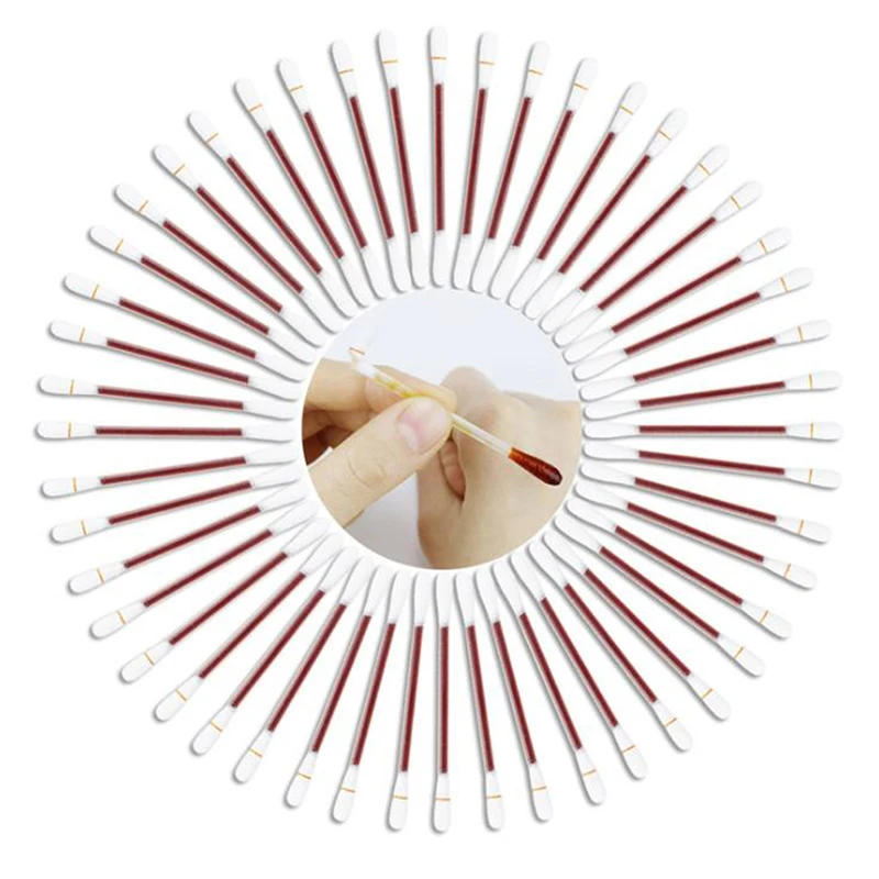 Disposable Iodine Cotton Swabs 50Pcs Disposable Medical Iodine Cotton Stick Bar Iodine Disinfected Cotton Swab