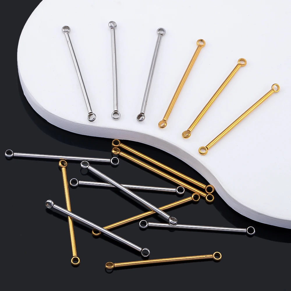 20 Stück 10 Stück Bar-Stick-Anschlüsse aus Edelstahl, goldfarben, für DIY-Ohrringe, Schmuckherstellung, Halsketten, Komponenten – Detail 7