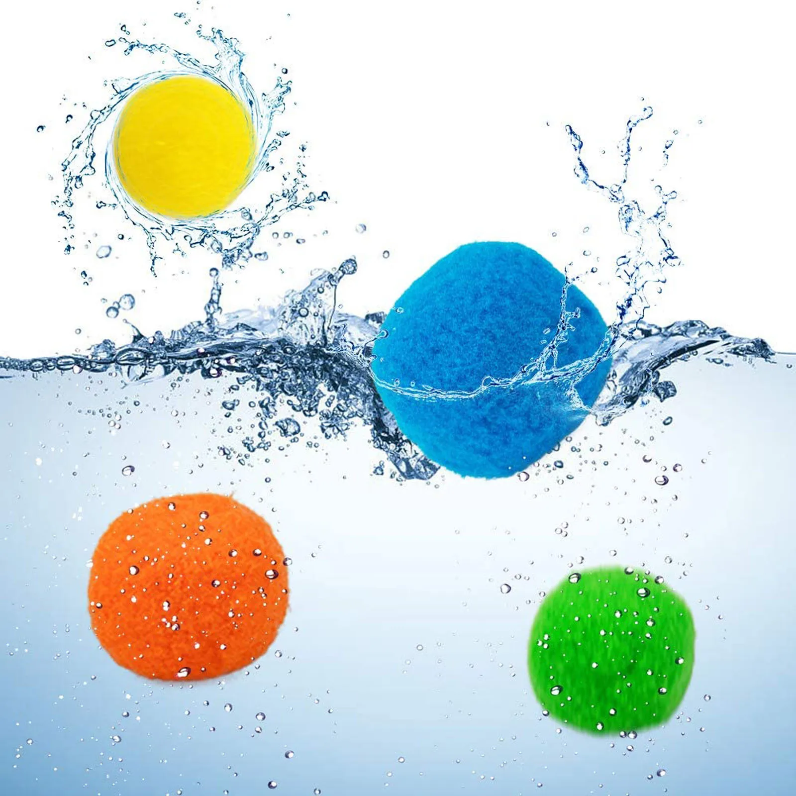 10-20pcs Reusable Water Balls Water Splash Beach Balls Absorbent Cotton Soaker Bomb Outdoor Pool Beach Summer Party Toys