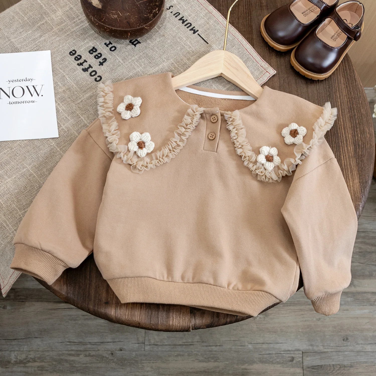 thumbnail image 1 of Autumn Toddler Girl Pullover Sweatshirt Casual Flowers Printed Long Sleeve Tops Fall Spring Clothes Kids Clothes Girls, 1 of 6