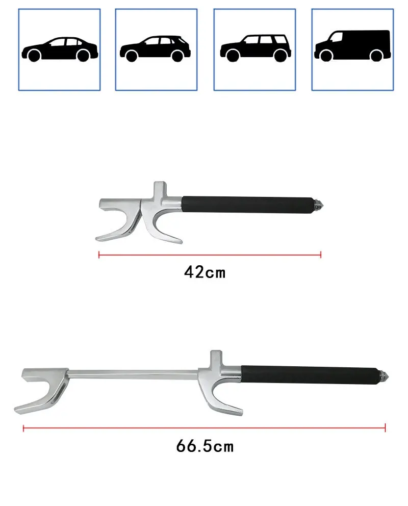 Car steering wheel lock car U-shaped adjustable telescopic anti-theft lock window breaker safety hammer