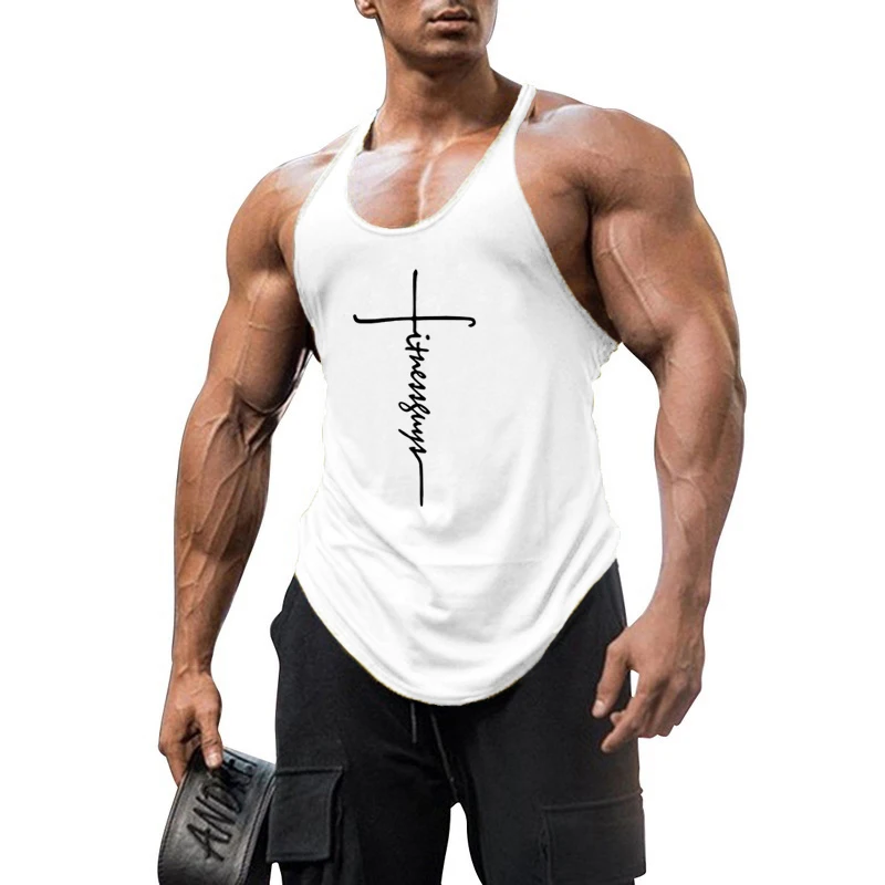 New Brand Gyms Clothing Mens Bodybuilding Tank Top Cotton Sleeveless Vest Sweatshirt Fitness Workout Sportswear Tops for Male