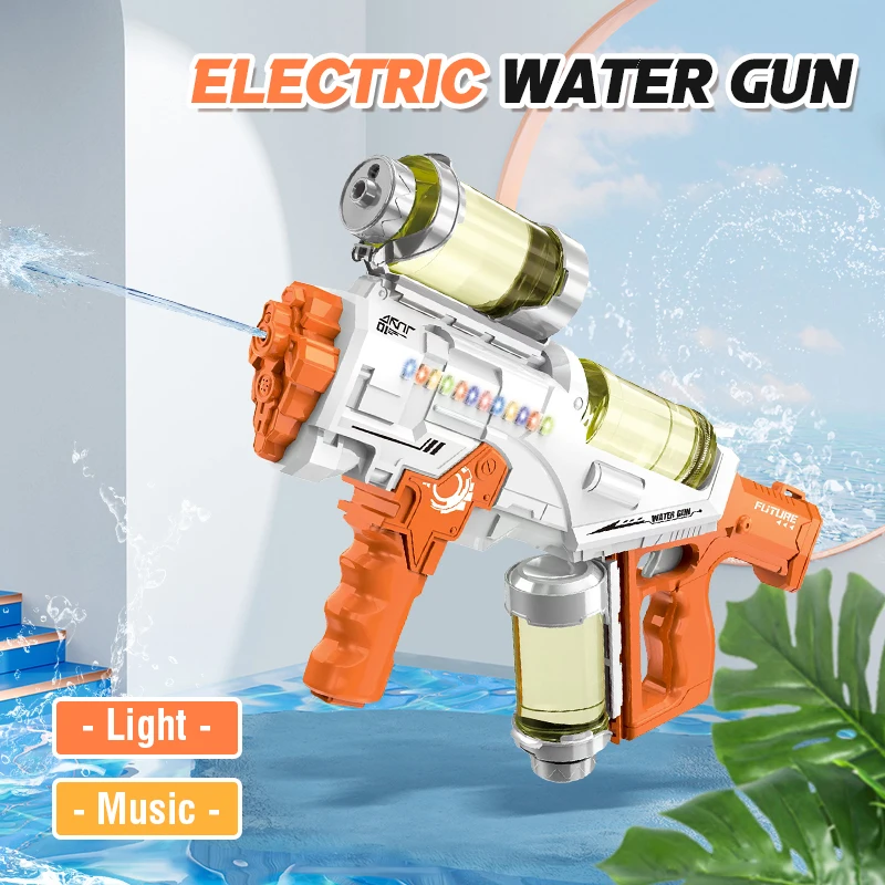 Electric Water Gun Large Capacity High-Pressure Automatic Shotting Water Gun Electric Water Blasters Summer Toys for Kids