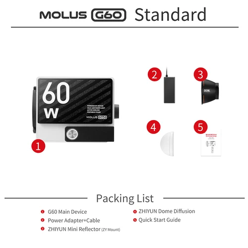 ZHIYUN MOLUS X100 100W G60 60 60W COB LED 비디오 조명, 유튜브 비디오 촬영용 조명 필 라이트 7