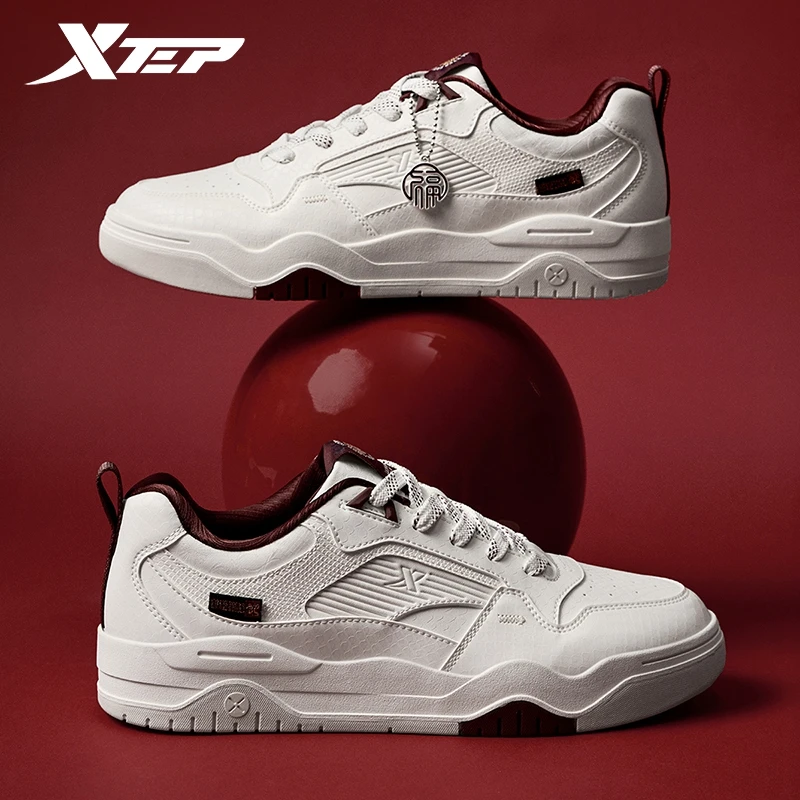 Xtep Skateboarding Shoes For Women 2025 Spring High Street Retro Sports Shoes Casual Durability Daily Sneakers 875118310007