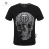 Philipp Plein New Classic Trend Hip Hop Summer Luxury Diamond Skull Crew Neck Summer T-shirt Classic Casual Business Pure Cotton 1