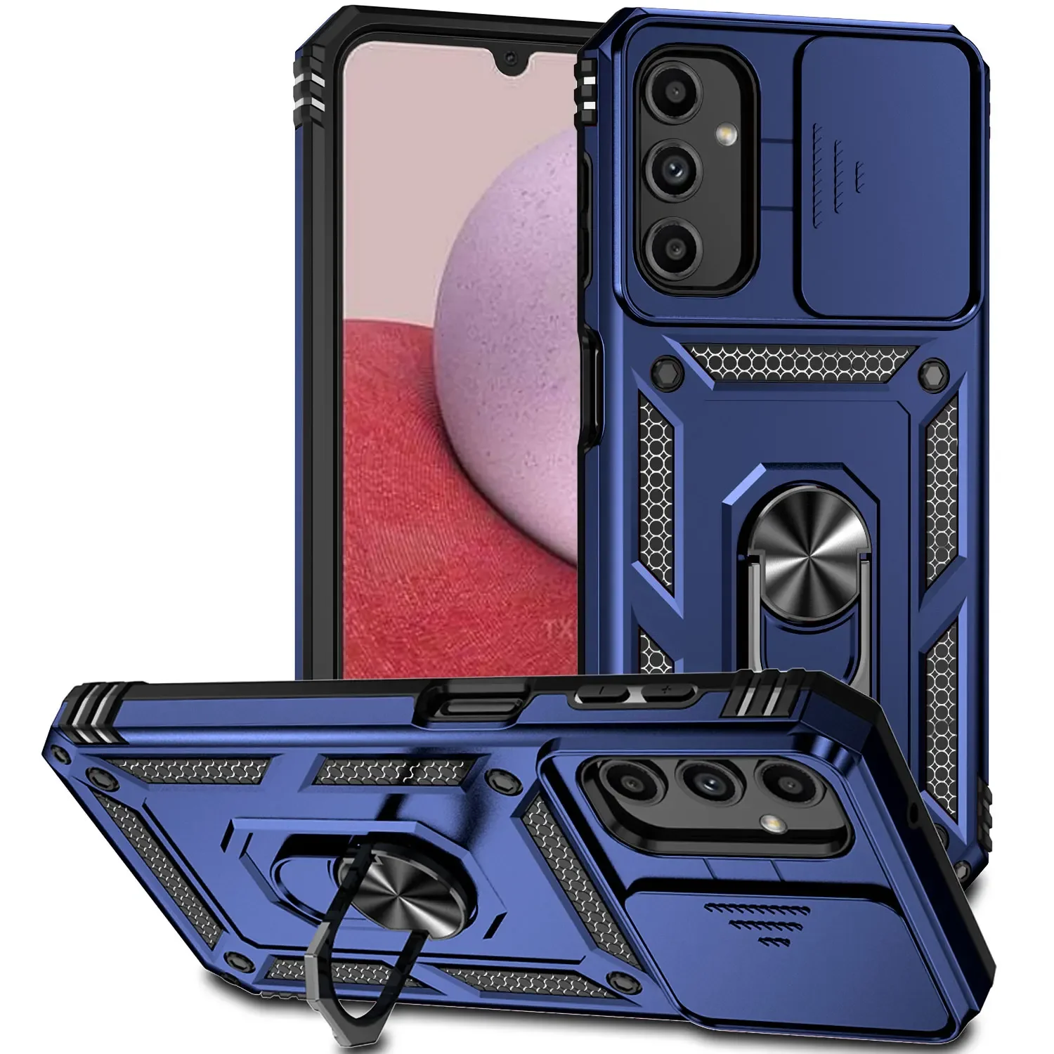 thumbnail image 1 of Ring Holder Case For Samsung Galaxy A12 M13 14 21S 22 23 24 32 33 52 53 54 72 73 A03 CORE Airbags Shockproof Shell Armor Cover, 1 of 5