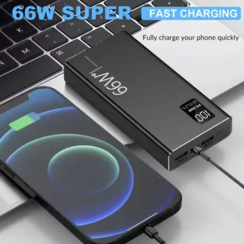 66W 20000mAh Fast Charger Power Bank Portable Battery Charger USB Two-way Quick Charging for iPhone Xiaomi Huawei Samsung 1