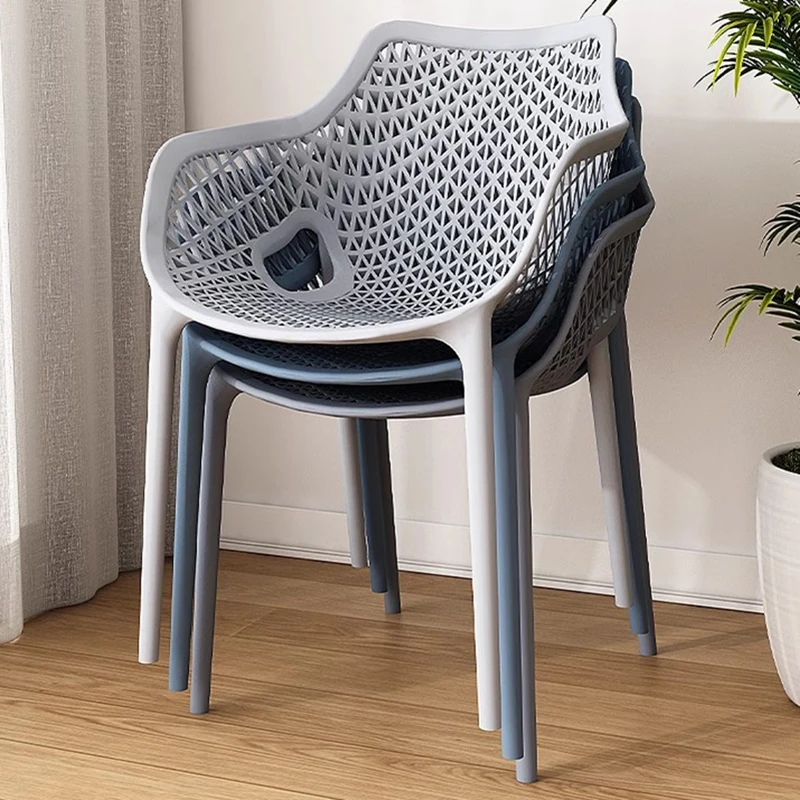 

Plastic Garden Dining Chair Modern European Outdoor Lounge Chair Arm Design Adults Muebles Para El Hogar Interior Decoration