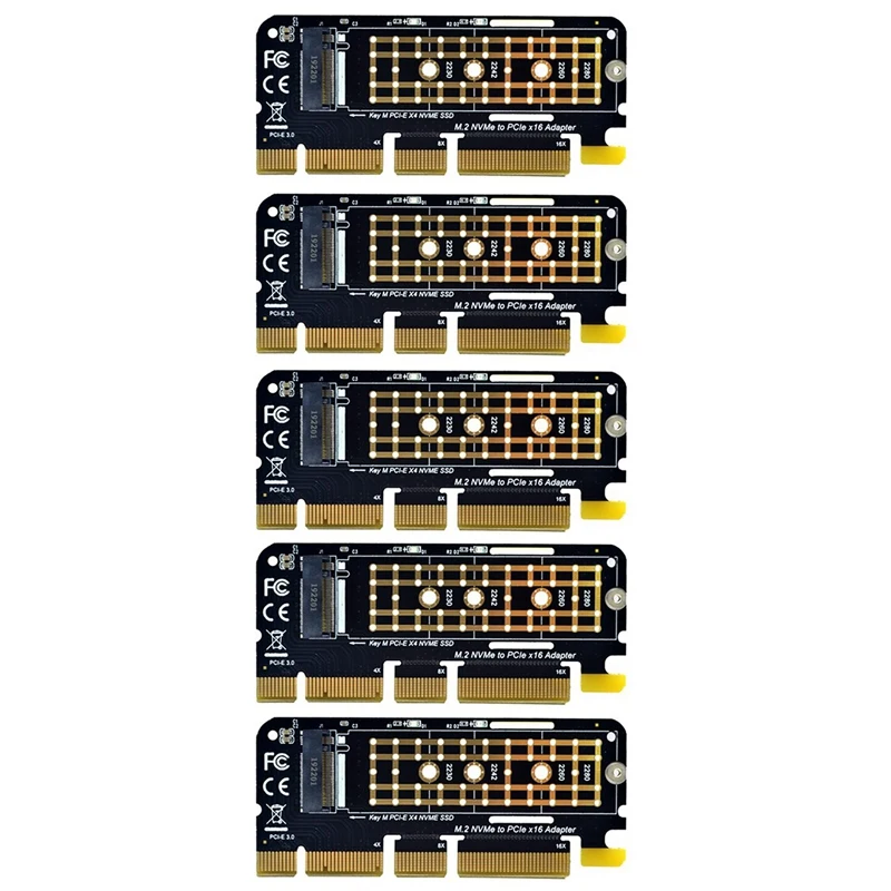 

Адаптер M.2 NVME M.2 M2 NVME PCIE к M2, адаптер PCI Express X16 X8 X4 Raiser SSD M.2 PCI-E, плата расширения, 5 шт.