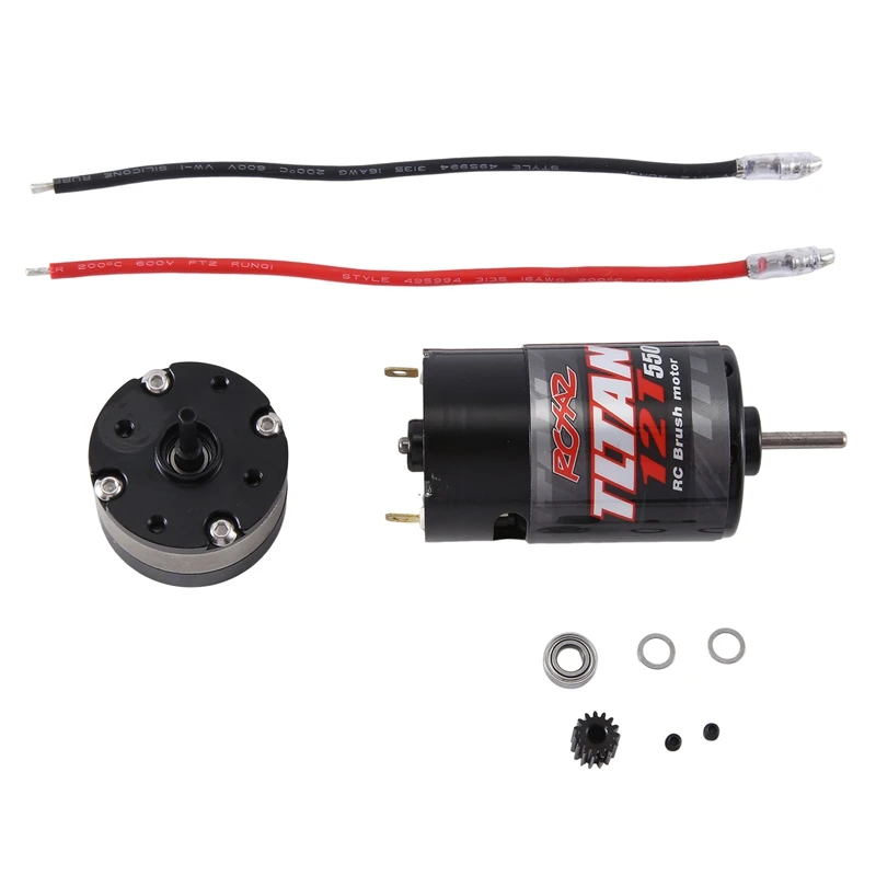 

RCXAZ 550 Brushed Motor And 1:4.2 Ratio Reducer Planetary Gearbox For 1/10 RC Crawler Car Axial SCX10 TRAXXAS TRX4