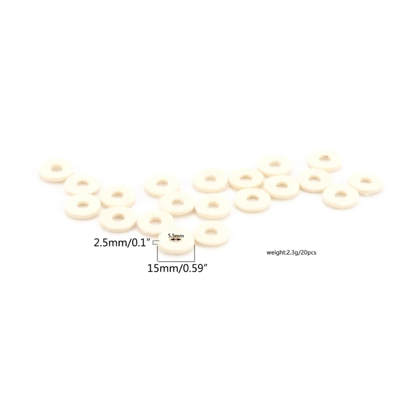 20Pcs 트럼펫 밸브 펠트 와셔 쿠션 패드 악기 부품 교체