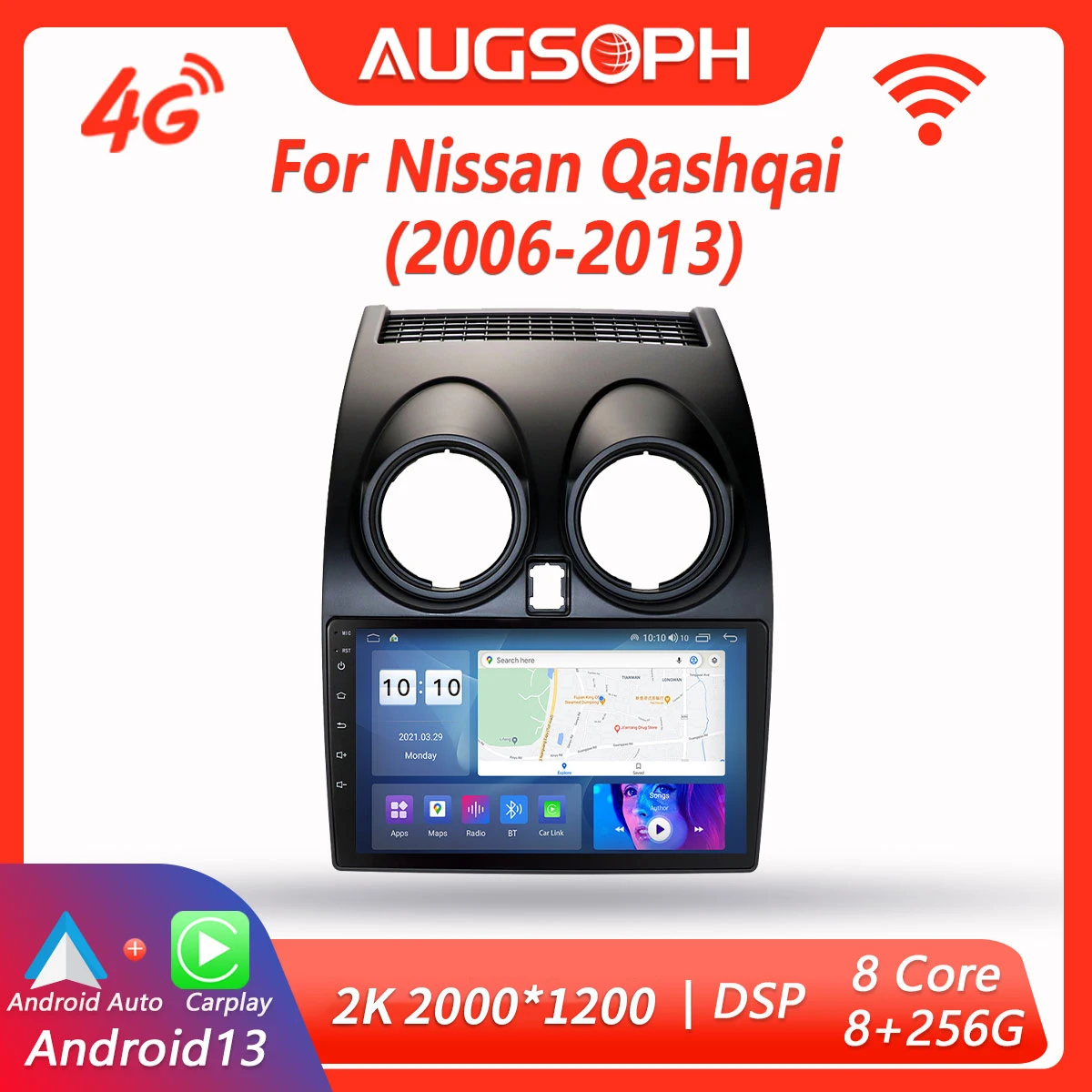 

Android 13 Car Radio for Nissan Qashqai 2006-2013 , 9inch Multimedia Player with 4G Car Carplay & 2Din GPS Navigation