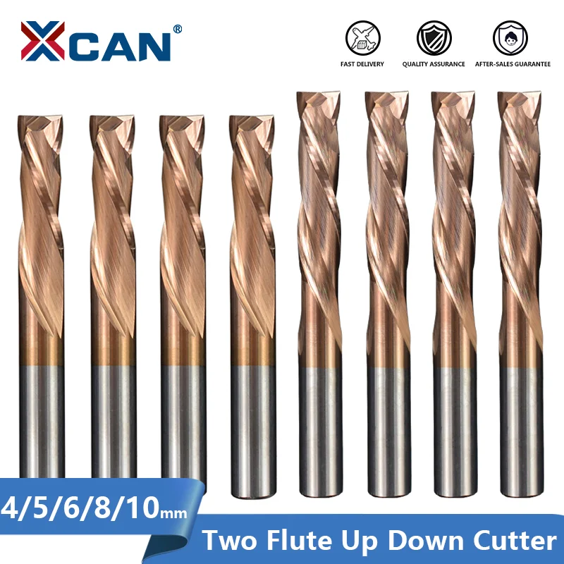 Up Down Cutter 3.175-10mm Aluminum Cutting CNC Router Bit 2 Flute Milling Cutter 