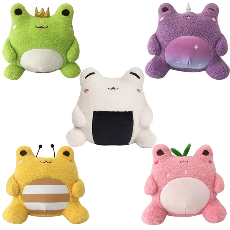 

Anime Multicolour Plush Strawberries Frog Cuddie Barrn Throw Sitting Position Back Pillow Kids Toys Doll Cute Kawai Manga Gift