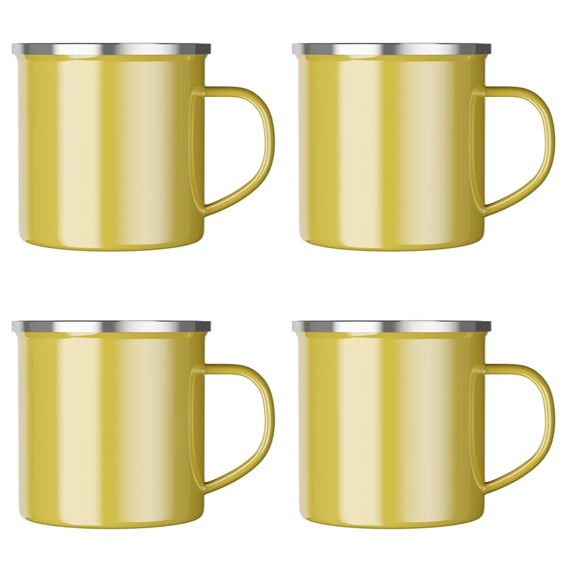 1/4/6 Pcs Enamel Camping Mugs Set,380ml Coffee Camp  Small Enamel Tea Cups for Indoor and Outdoor Activities,Easy to Clean 