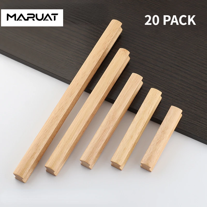 Maruat-madeira Maciça Acabados Gaveta Puxa com Parafusos Ash Madeira do Armário Alças Móveis Hardware Armário e Guarda-roupa