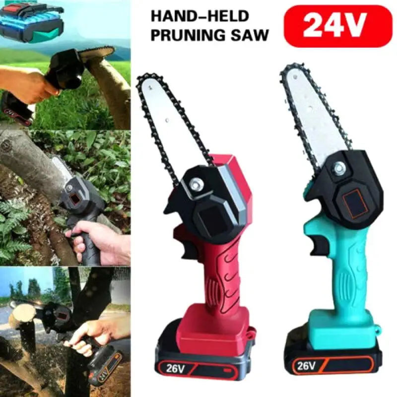 

4 Inch Electric Chainsaw Rechargeable One-Handed Mini Pruning Saw Woodworking Pruning Chainsaw One-handed Garden Power Tools