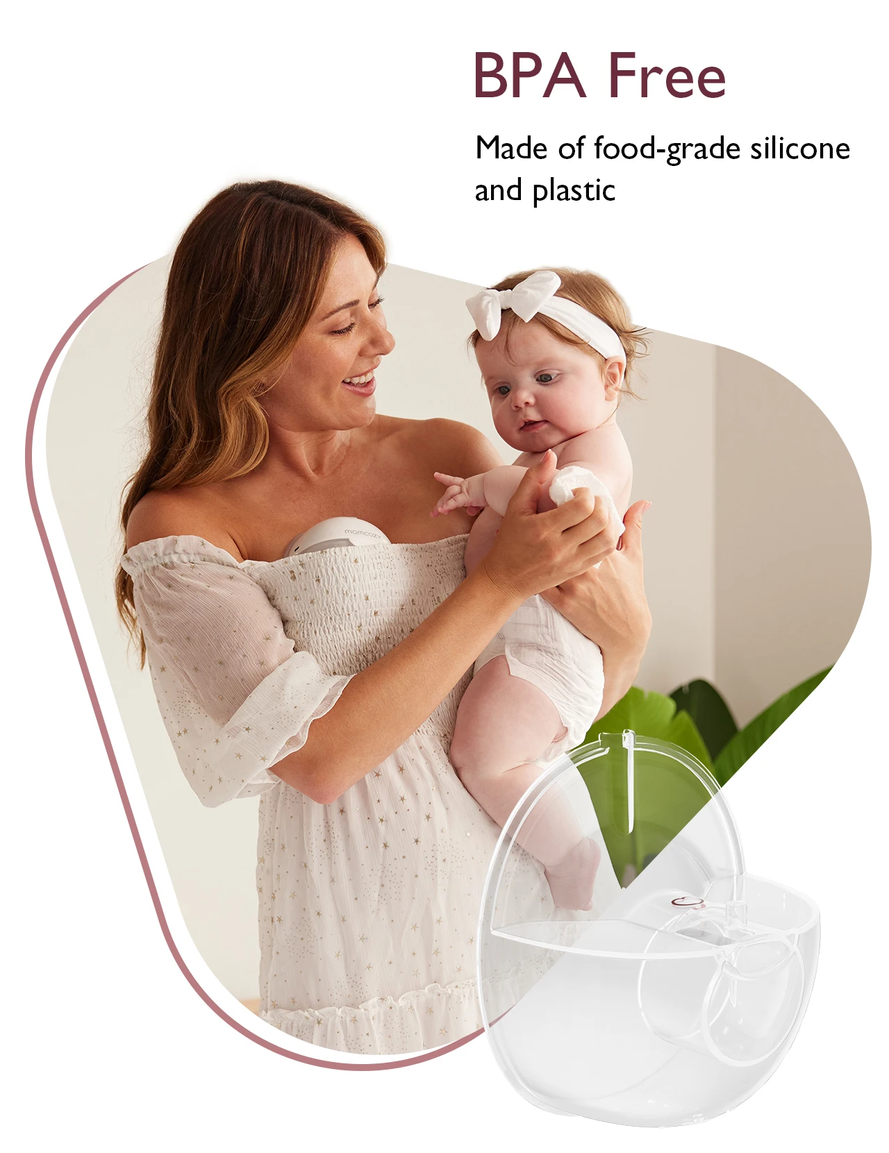 Momcozy Milk Collector Only Compatible with Momcozy M5 NOT for Others. Original M5 Breast Pump Replacement Accessories, 1 Pack