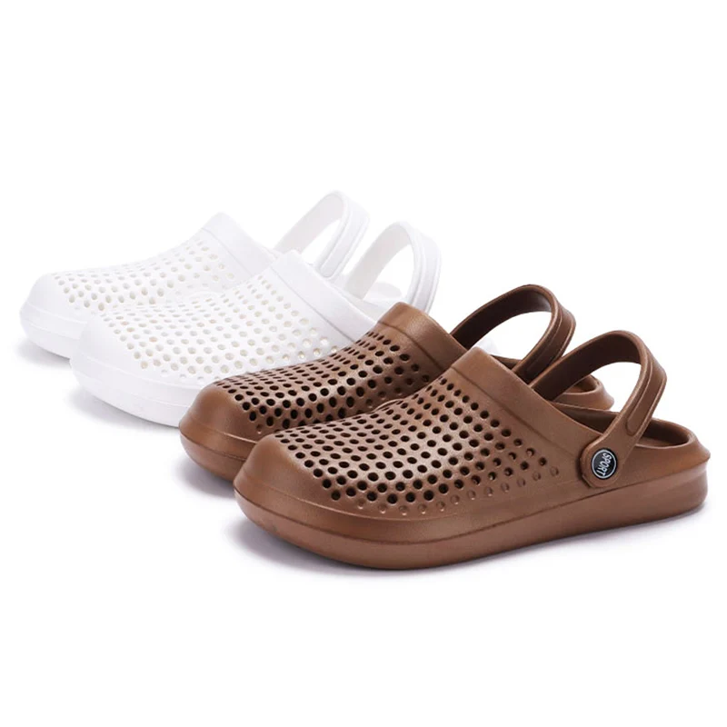 2025 New Breathable Flat Sandals Women Hollow Out Eva Non Slip Beach Slippers Woman Summer Lightweight Soft Sole Clogs Shoes